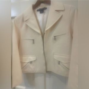 Ralph Lauren MotoJkt Wool Ivory Blazer Jacket Moto
